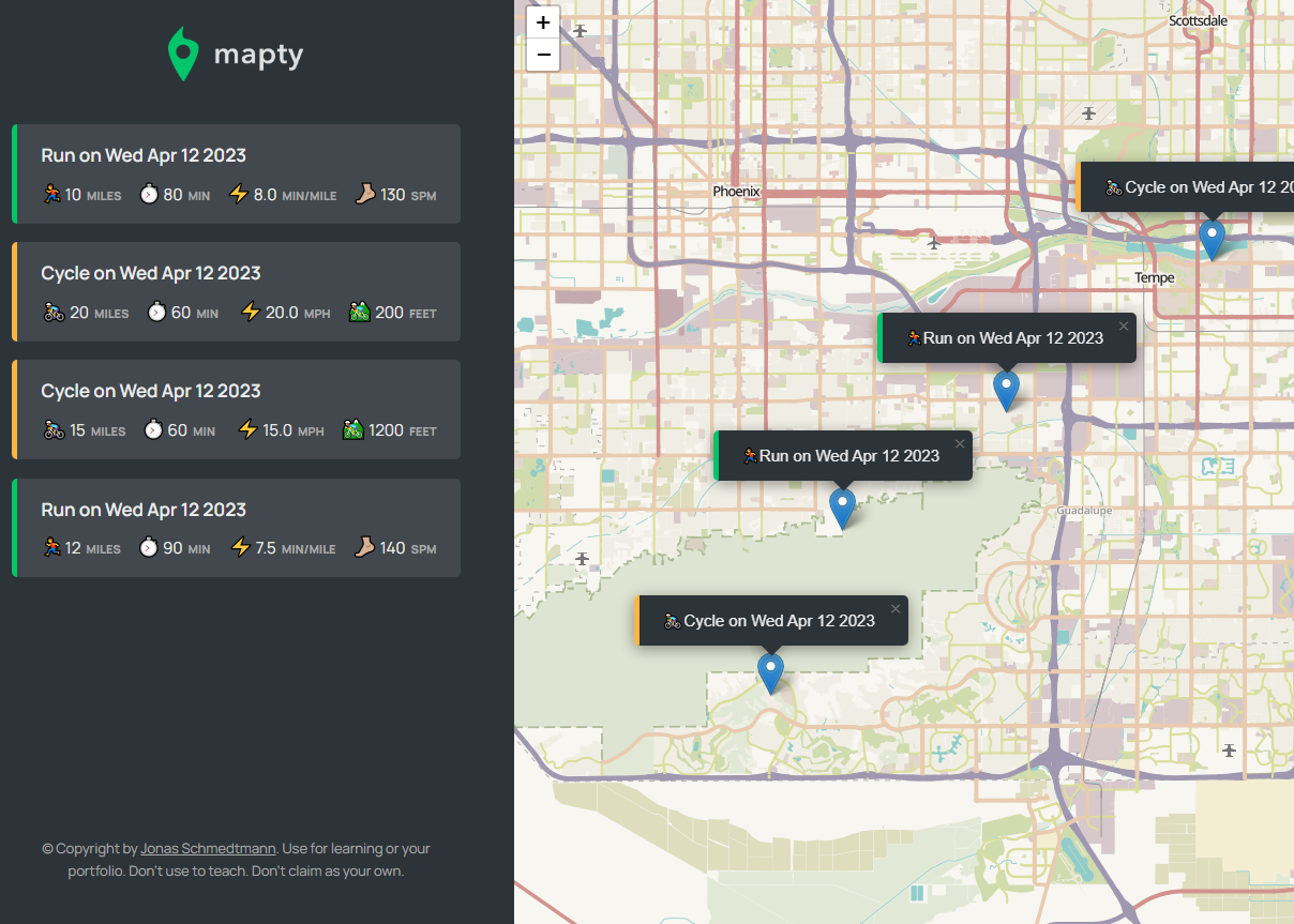 Picture of Mapty Application
